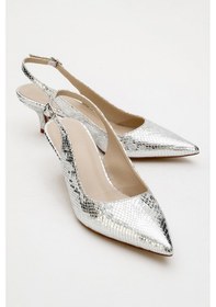 Resim Luvishoes Value Gümüş Desenli Kadın Topuklu Ayakkabı Gümüş 