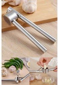Resim Nishev Koncis Sarımsak Ezici Paslanmaz Çelik Sarımsak Sıkacağı Lisanslı Gümüş 