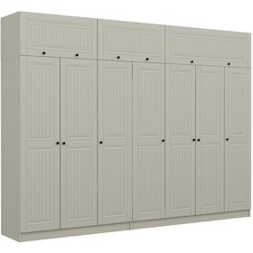 Resim Kale 7 Kapaklı 4 İç Çekmeceli Dolap Ve Yüklük Kumtaşı Mebran İlkbahar 235cm Bej 