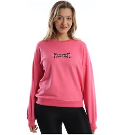 Resim Kadın Ön Arka Polo State Baskılı 3 İplik Sweat Rose 