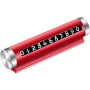 Resim Mrs Cargift METAL KASA ÇEVİRMELİ ARAÇ İÇİ TELEFON NUMARATİK NUMARATÖR PARKMATİK KIRMIZI RENK 