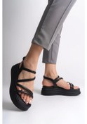 Resim Natalıe İnce Tokalı Şerit Detaylı Ortopedik Taban Kadın Sandalet St Siyah Siyah 