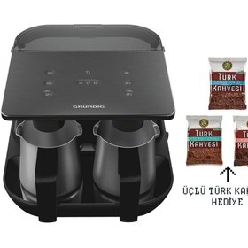 Resim Grundig Premium Çelik Cezveli Otomatik Su Hazneli Közde Türk Kahvesi ve Türk Kahvesi Makinesi 