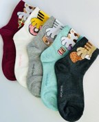 Resim Homesocks Yemekle Kedigiller Bornozlu Çorap Seti 5 Çift 282078331 Gri 