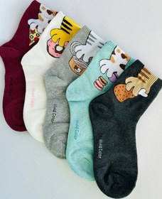 Resim Homesocks Yemekle Kedigiller Bornozlu Çorap Seti 5 Çift 282078331 Gri 