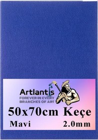 Resim 50x70 Cm Keçe 2.0 Mm 1 Adet Renkli Hobi Keçesi Elişi Keçesi Anasınıfı Kreş Okul Öncesi Mavi 