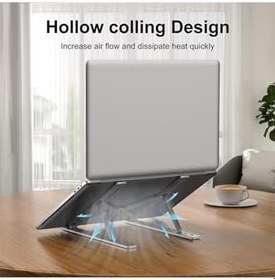 Resim 10'' 17'' Inç Arası Alüminyum Portatif Macbook Laptop Ve Tablet Standı Katlanabilir Kılıf Hediyeli 