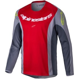 Resim Alpinestars Racer Melt Off-Road Genç Motosiklet Jerseyi Kırmızı Gri 