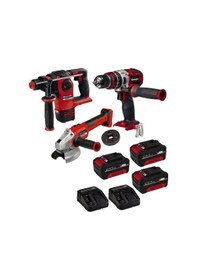 Resim Einhell TE-CD 18V Kömürsüz Mandren Matkap + Herocco SDS Plus Kırıcı Delici + Axxio Avuç Taşlama + 3 x 18 V Akü + Şarj Cihazı 2 Adet 