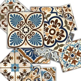Resim Kendinden Yapışkanlı Karma Fas Desenli Pvc Karo (10X10 Cm) 20'li Paket 