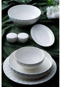 Resim Acar Relax 6 Kişilik 29 Parça Porselen Yemek Takımı Beyaz 