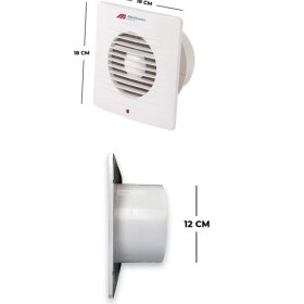 Resim Mutlusan 120 Aspiratör Beyaz Renk Modern Tasarım 18x18 cm İç Mekan Kullanımı İçin 