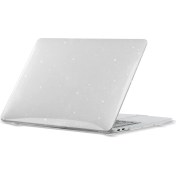 Resim Macbook Pro Kılıf 16INÇ M1-M2-M3-M4 Simli Kristal Star (Touchbarsız 16.2" Pro) A2485 A2780 A2991 A3403 A3186 ile Uyumlu Şeffaf 
