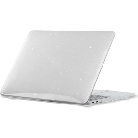 Resim Macbook Pro Kılıf 16INÇ M1-M2-M3-M4 Simli Kristal Star (Touchbarsız 16.2" Pro) A2485 A2780 A2991 A3403 A3186 ile Uyumlu Şeffaf 