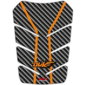 Resim GP Kompozit KTM Duke 250 2011-2023 Uyumlu Tank Pad Turuncu-Karbon 