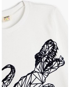 Resim Koton Erkek Çocuk Dinozorlu Sweatshirt Şardonlu Uzun Kollu Bisiklet Yaka 001 