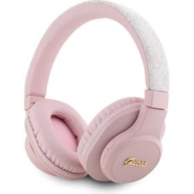Resim Guess Kulak Üstü Bluetooth Kulaklık Guess Lisanslı Pu 4g Desen Metal Logolu Tone On Tone V5.3 Pembe 