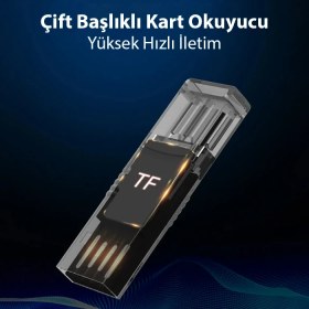 Resim Ally Type-C USB C Micro Tf Kart Okuyucu - Telefon Tablet Pc-Laptop Bellek Kart Okuyucu 