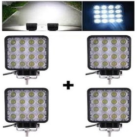 Resim 4 Adet Off Road Sis Farı - Lambası 16 Led Kare Çalışma Lambası (495388561) 