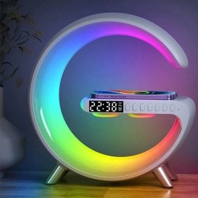 Resim Ally 15W Kablosuz Şarj Standlı Bluetooth Hoparlör Rgb Gece LAMBASI-(5775) 