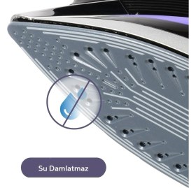 Resim Kumtel 2500 Watt Seramik Mor Buharlı Ütü 