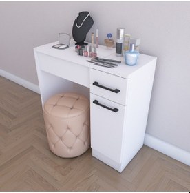 Resim Aynalı Makyaj Masası 74x72x35 Beyaz 