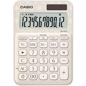 Resim Casio MS-20UC-JWE 12 Hane Beyaz Desenli Masa Üstü Hesap Makinesi 