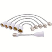 Resim 1 adet Esnek E27'den E27'ye LED Ampul Uzatma Lamba Tutucu 20cm/30cm/50cm Bükülebilir Ayarlanabilir Işık Soketi Uzatıcı 