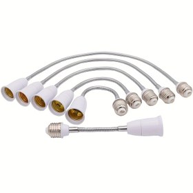 Resim 1 adet Esnek E27'den E27'ye LED Ampul Uzatma Lamba Tutucu 20cm/30cm/50cm Bükülebilir Ayarlanabilir Işık Soketi Uzatıcı 