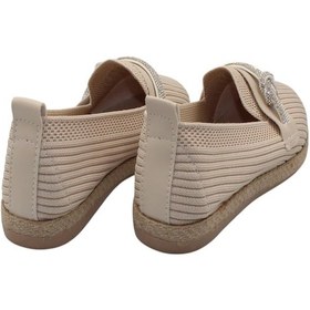 Resim Celira Bej Triko Taşlı Kadın Günlük Babet Ayakkabı Bej 