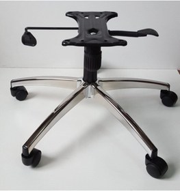 Resim YILDIZSİT Makam Sandalyesi Krom Ayağı Çap 70 Cm 100 Lük Siyah Pistonlu Çift Kollu Mekanizma 