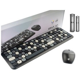 Resim Hunter Series Gray XT Membranlı Silikon 1600 DPI Kablosuz Klavye Mouse Set 