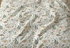 Resim Evmila Minik Mantarlar Desenli Nevresim Takımı - 160x220cm Nevresim +50x70cm Yastık Kılıfı+90x190cm Çarşaf 