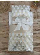 Resim Yenidoğan İzmir İncisi Tül İşlemeli Pamuklu Fiyonklu Kundaklı Lüks 3lü Alt Açma Seti Gold Gold 