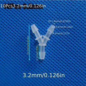 Resim Cloudstore 10 Adet Y Tipi 3.2mm Hortum Bağlantısı 3 Yollu Dayanıklı Şeffaf Akvaryum Pompa Sistemleri 