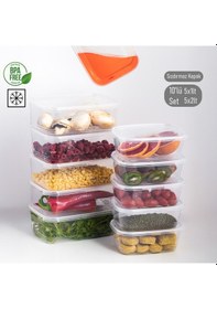 Resim Porsima 4302 10'lu Buzluk Düzenleyici Saklama Kabı 2-1 Lt Şeffaf 