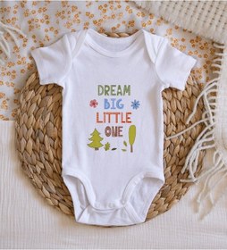 Resim Bitmeyenkartus Bk Kids Dream Big Little One Tasarımlı Bebek Body Zıbın - Model 1 Çok Renkli 