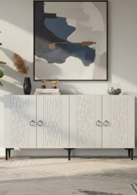 Resim Ka1515b Raın150 Konsol, Kahve Köşesi, Tv Sehpası Beyaz 150cm Beyaz 