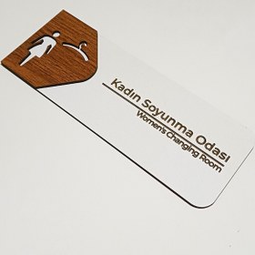 Resim Kuzeylina Kadın Soyunma Odası Kapı Tabelası | 19x7 cm Çift Katmanlı 