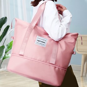 Resim 1 Adet Kadın Seyahat Çantası Hafta Sonu Geceyi Geçirme Spor Tote Katlanabilir Genişletilebilir Valiz 