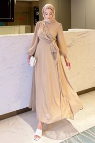 Resim Tesettür Diyarı Sultan Model Yandan Bağlamalı Abiye 