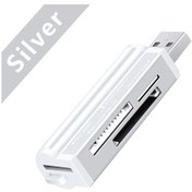 Resim 4'ü 1 Arada Mikro Sd Kart Okuyucu Flash Usb Bellek Kartı Okuyucu Memory Stick Gümüş 