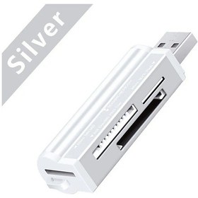 Resim 4'ü 1 Arada Mikro Sd Kart Okuyucu Flash Usb Bellek Kartı Okuyucu Memory Stick Gümüş 