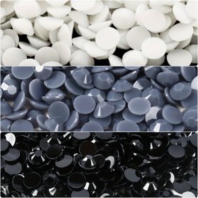 Resim Reçine Düz Taban Elmas Düz Renk Serisi Düz Beyaz Düz Gri Düz Siyah 5000/2500/1500 adet 3-5 mm Tırnak Sanatı, Giyim Dekorasyonu, El Sanatları Dekorasyonu DIY, Gevşek Parıltılı Elmaslar 
