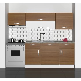 Resim Decoraktiv Prestij 220 MDF Hazır Mutfak Dolabı - Tezgah Dahil - Naturel Ceviz 