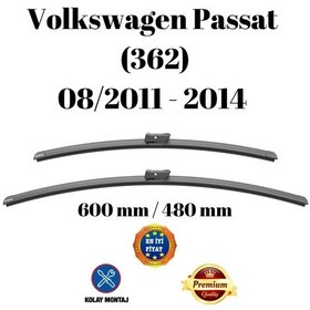 Resim Volkswagen Vw Passat 362 2012 2013 2014 Uyumlu Ön Cam Muz Tipi Silecek Süpürgesi Seti 600/480mm Silbak 