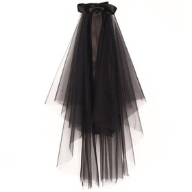 Resim BBA TULLE STORE Kadın Duvak,Siyah Gelin Duvağı,gelinlik Aksesuarı Nikah uzun duvak,tokalı 50CM 