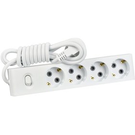 Resim Günsan Dörtlü Çocuk Korumalı Topraklı Anahtarlı Grup Priz 2 Metre 