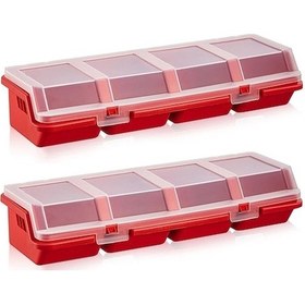 Resim Trendooze Geri Dönüşüm Kutusu, 400g Kırmızı, Mini Vida Parçaları 31x13x11cm 