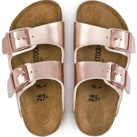 Resim Birkenstock Arizona Bf Electric Metallic Bakır Kadın Terlik Deri Malzeme ile Casual Kullanım İçin 